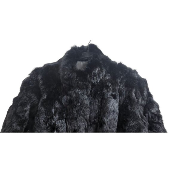 Niki Real Rabbit Fur Bomber Jacket Women’s Size L Black Genuine Fur Short Coat L - Picture 4 of 15